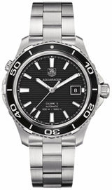 Tag Heuer Aquaracer Caliber 5 Automatic Black Dial Silver Steel Strap Watch For Men Wak2110 Ba0830