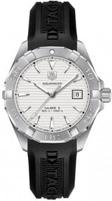 Tag Heuer Aquaracer Caliber 5 White Dial Black Rubber Strap Watch For Men Way2111 Ft8021