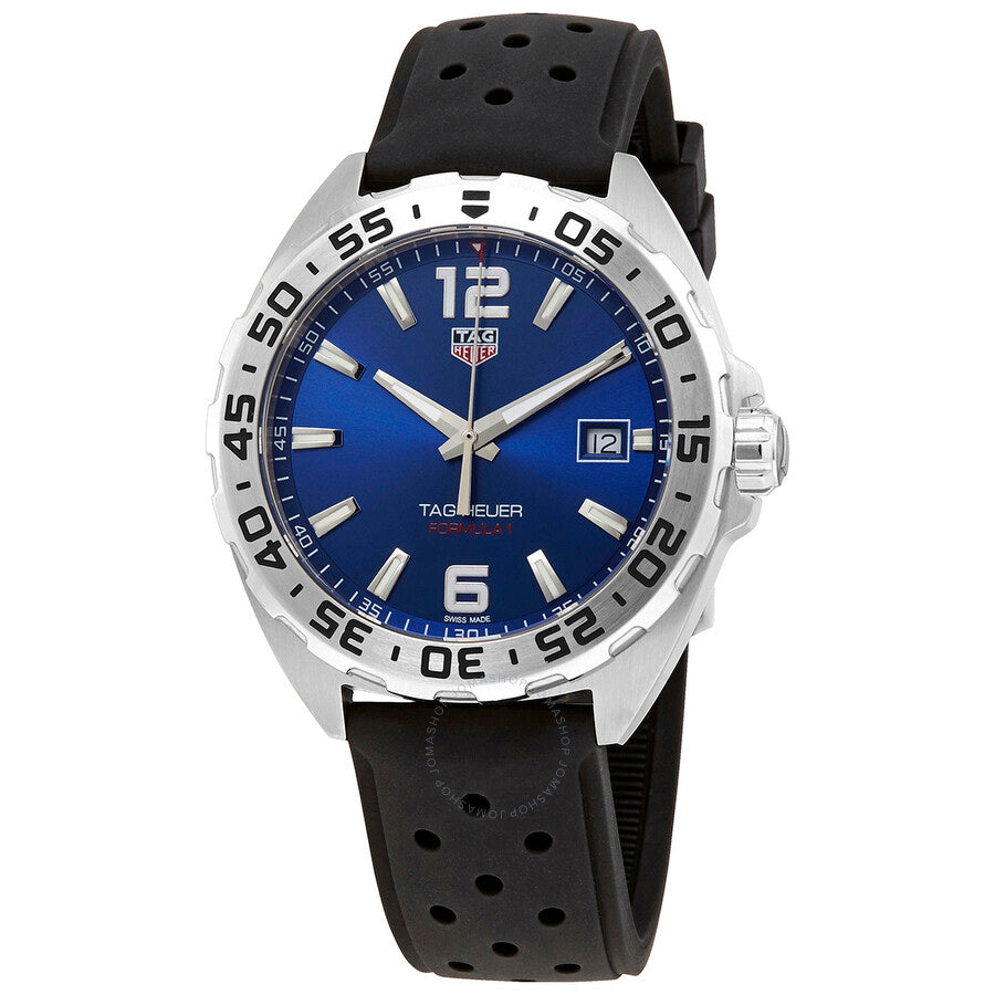 Tag Heuer Formula 1 Quartz Blue Dial Black Rubber Strap Watch For Men Waz1118 Ft8023