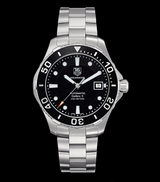 Tag Heuer Aquaracer Automatic Caliber 5 Black Dial Silver Steel Strap Watch For Men Wan2110 Ba0822
