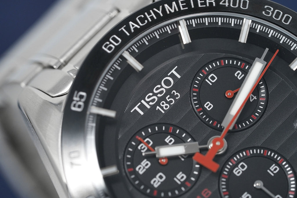 Tissot Mens Chronograph Watch Prs 516 Steel Red T1004171105101