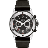 Bulova Marine Star Chronograph Black Dial Black Rubber Strap Watch For Men 98b127