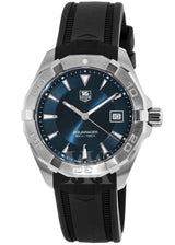 Tag Heuer Aquaracer Quartz Blue Dial Black Rubber Strap Watch For Men Way1112 Ft8021
