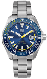 Tag Heuer Aquaracer Caliber 5 Match Timer Shinji Kagawa Edition Blue Dial Silver Steel Strap Watch For Men Way201h Ba0927